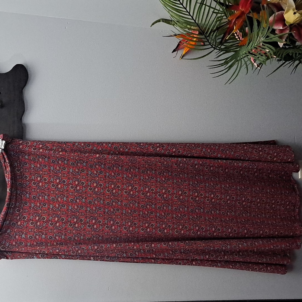 NWOT LuLaRoe Simply Comfortable Red Floral Maxi Skirt Size XLarge